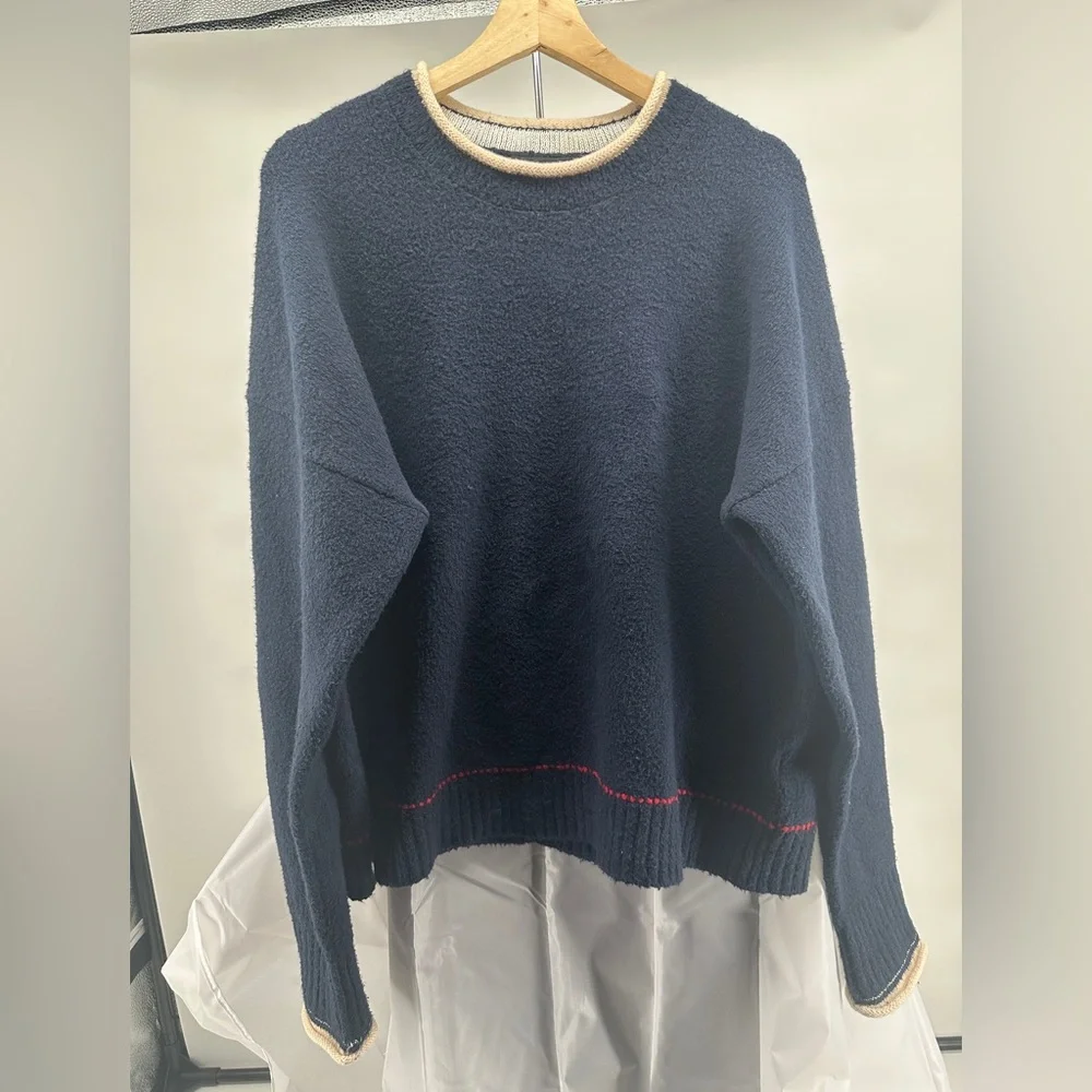 3.1 Phillip Lim - FW17 - Navy Plaited Boxy Sweater